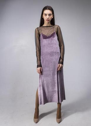 Сукня velvet dress long3 фото