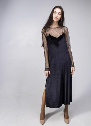 Сукня velvet dress maxi2 фото