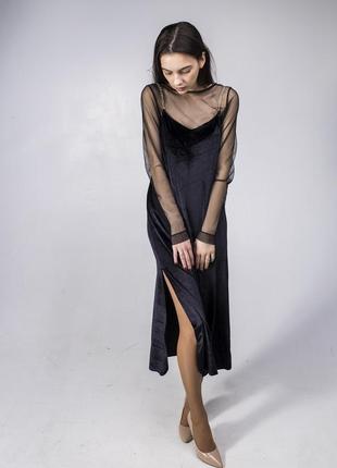 Сукня velvet dress maxi4 фото