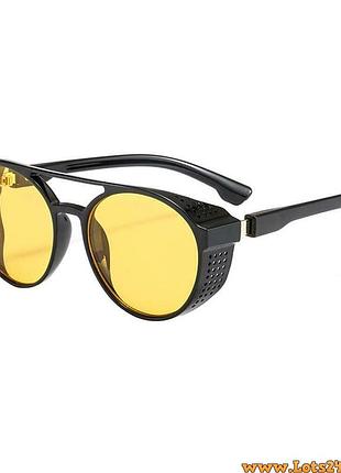 Солнцезащитные очки aviator everest с боковыми шторками желтые линзы