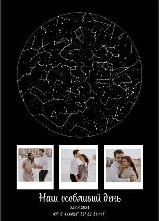 Зоряна карта з вашим фото а43 фото