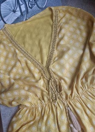 Довга жовта сукня unica натуральний состав віскоза розмір м7 фото