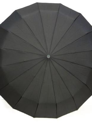 Зонт мужской черный 16 спиц "анти ветер"1 фото