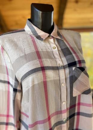 Фірмова стильна якісна натуральна бавовняна сорочка в стилі burberry6 фото