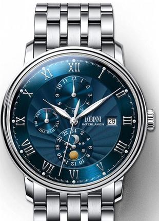 Часы наручные lobinni millionare, мужские с автоподзаводом, металлические device clock4 фото
