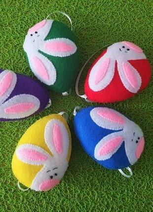 Декоративные пасхальные яйца "зайцы-кролики"3 фото