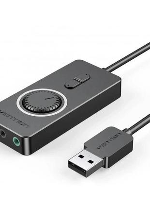 Внешняя звуковая карта vention usb to 3х 3.5 мм female usb external sound card 0.15 м black (cdrbb)