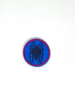 Нашивка spider man человек паук 24х24 мм (синяя)