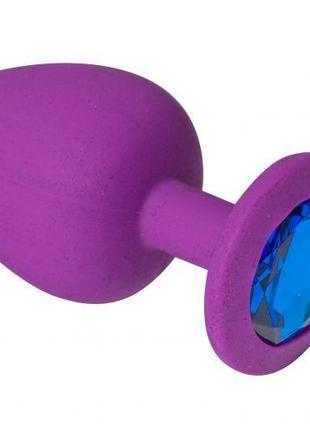 Силиконовая анальная пробка purple silicone sapphire, m