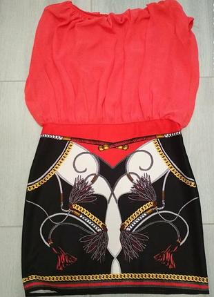 Красивое, комбинированное платье на лето 46-48р. (туречица)