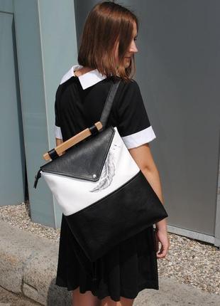 Жіночий рюкзак міський skins "перо"2 фото