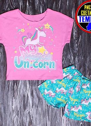 Піжама для дівчинки "unicorn" з тунікою1 фото