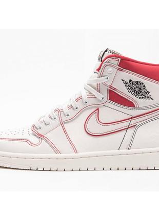 Кросівки nike air jordan 1 retro high og sail university red