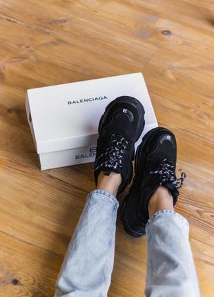 Balenciaga triple s v1 black «white logo»4 фото