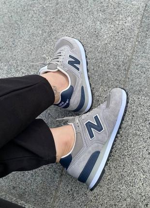 New balance 574 grey dark blue4 фото