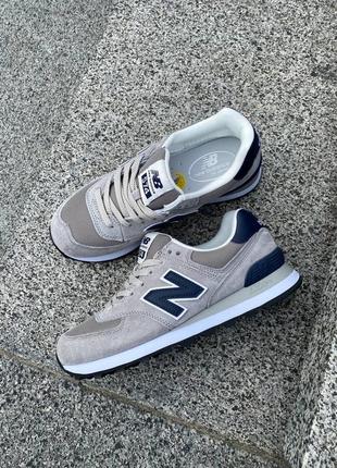 New balance 574 grey dark blue2 фото