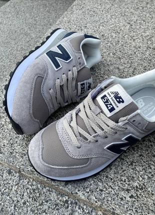 New balance 574 grey dark blue10 фото