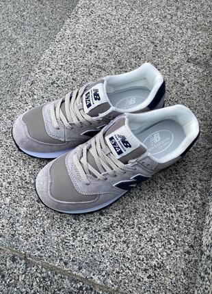 New balance 574 grey dark blue5 фото