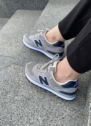 New balance 574 grey dark blue6 фото