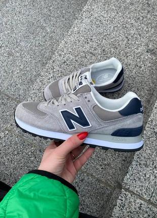 New balance 574 grey dark blue7 фото