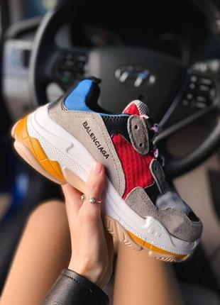 Balenciaga triple s v1 beige blue red yellow