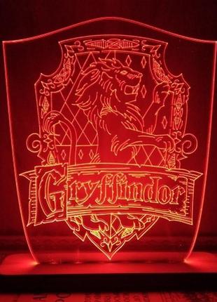 Светильник ночник гриффиндор гарри поттер harry potter gryffindor2 фото