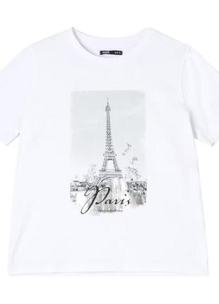 Женская футболка "paris" белая. размер 46.3 фото