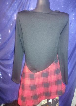 Асиметрична готична панк сукня туніка  в клітинку dressfo3 фото