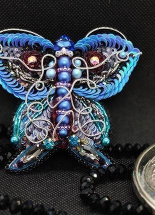 Брошь fire batterfly embroidery.creator.kh