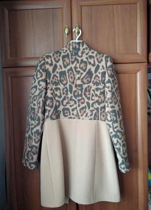 Елегантне пальто nio leopard beige7 фото