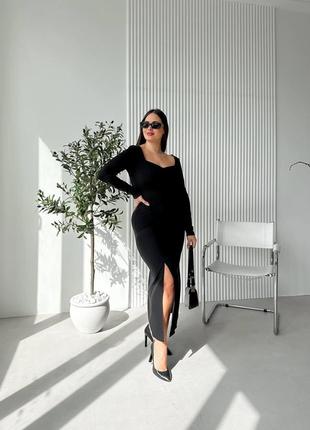 Красивая черная юбка з размером из костюмки в длине макси размеры батал3 фото