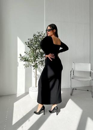 Красивая черная юбка з размером из костюмки в длине макси размеры батал7 фото