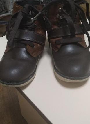 Зимние ботинки для мальчика. кожа+замш1 фото