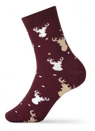 Зимние мужские носки с рисунком «силуэт оленя»8 фото
