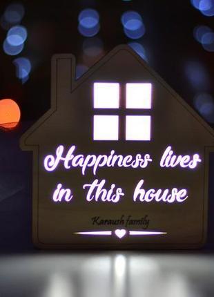 Светильник  - happiness lives in this house