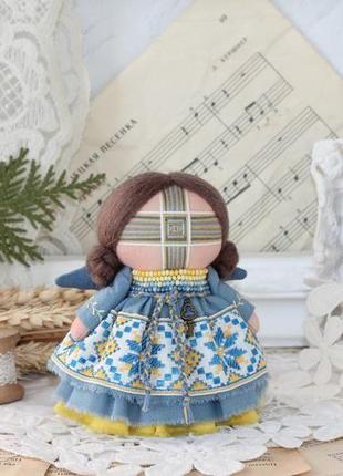 Текстильная кукла ручной работы в украинском стиле.5 фото