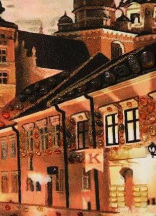 Картина из янтаря "город", "андреевский спуск"4 фото