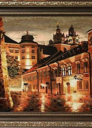 Картина з бурштину "місто", "андріївський узвіз"