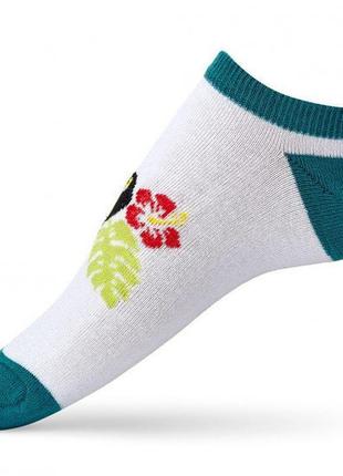 Яркие женские носки следы  с принтом тукан1 фото