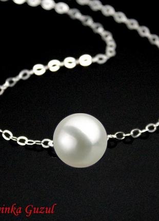 Срібний браслет колье модна прикраса кулон срібло перли пандора подарунок dzvinka guzul тренд люкс