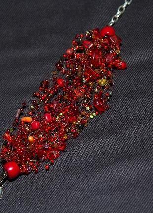 Браслет "гранат" з натуральним камінням