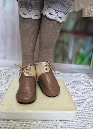 Интерьерная текстильная кукла «девочка с мишкой»3 фото