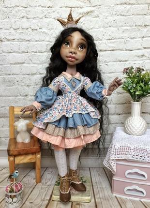 Текстильная кукла принцесса-мулатка8 фото