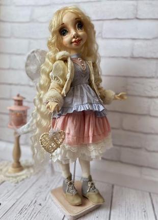 Текстильна шарнірна лялька ангел2 фото