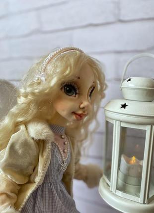 Текстильна шарнірна лялька ангел5 фото