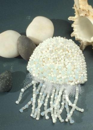 Брошь "маленькая медуза"6 фото