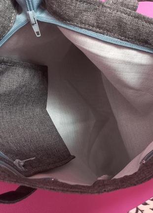 Сумка шопер сіра, сумка з мереживом3 фото