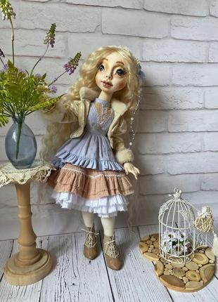 Текстильная шарнирная кукла ангел8 фото