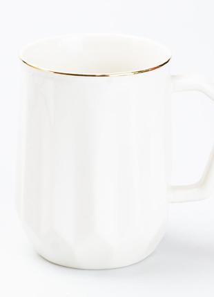 Чашка керамічна для чаю та кави 400 мл кружка універсальна біла