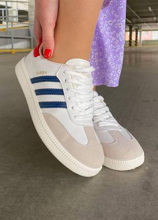 Adidas samba beige red blue